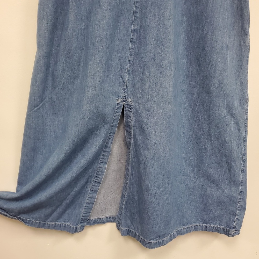 Vintage Orvis Womens Denim Oversized Maxi Dress Size L Modest Country Teacher - Picture 3 of 11